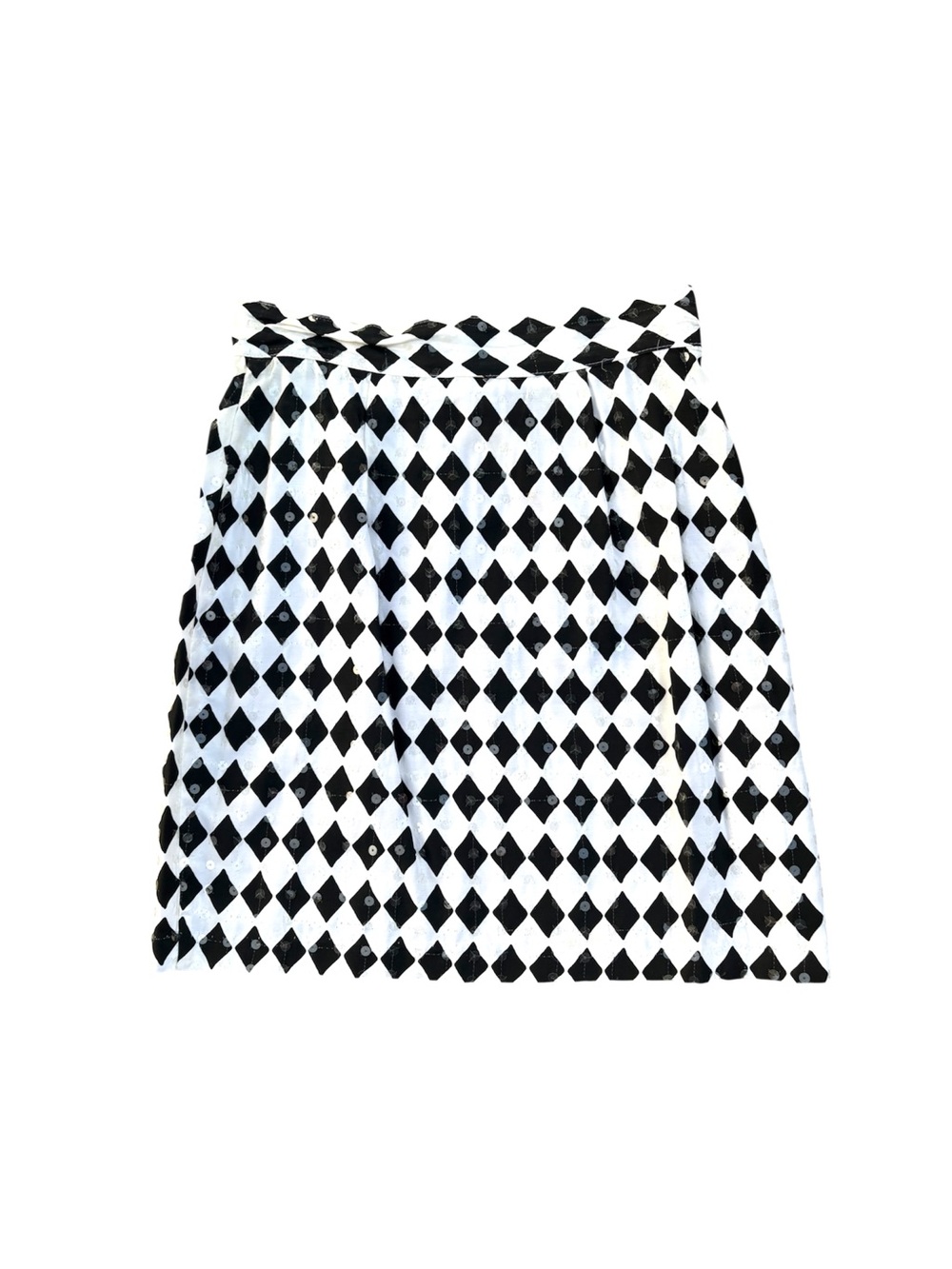 Vintage Rampage Black White Diamond Embellished Mini Skirt 90s